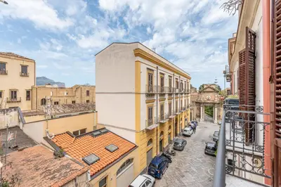 a view of a city street with buildings at Stylish apartment near Piazza Magione by Wonderful Italy in Palermo