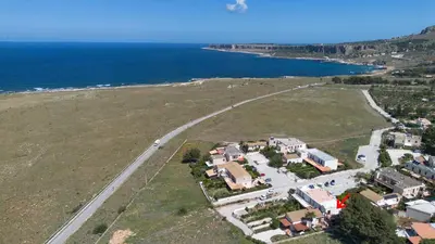 an aerial view of a house next to the ocean at Casa Sally con Vista Mare a Macari in Macari