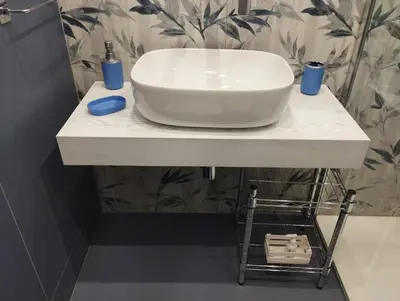 a white sink on a counter in a bathroom at casa nike in Palermo