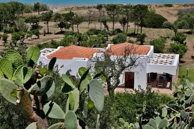 an aerial view of a house with a garden at verdemare in relax in Cefalù