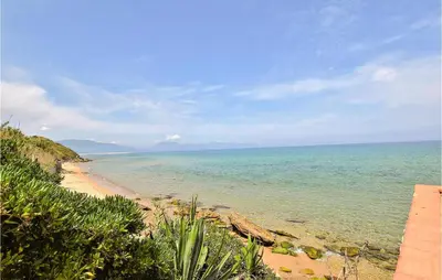 a view of a beach with the ocean at Awesome Home In Trappeto With Wifi in Trappeto