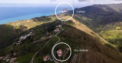 an aerial view of a mountain with objects on it at Il Poggio Retreat - Cefalù in Cefalù