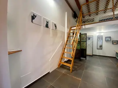 a staircase in a room with a white wall at Casa Labi in Termini Imerese