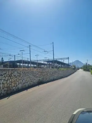 a stone wall on the side of a road at Blu horizon in Campofelice di Roccella