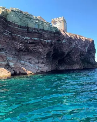 a view of the ocean and a cliff at Posidonia B&B in Terrasini