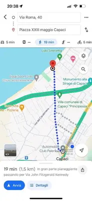 a screenshot of a map of a subway at A casa ru zu Nino in Capaci