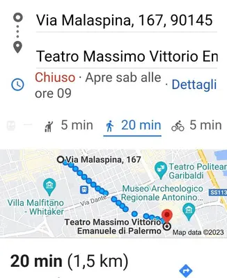 a screenshot of a cell phone with a map at Malaspina Cico Suite in Palermo