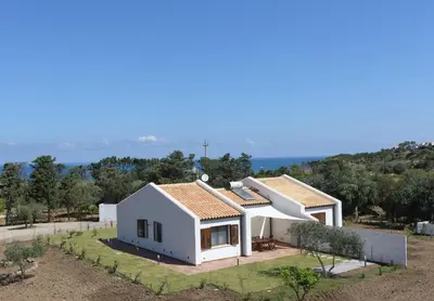 an aerial view of a white house at Villa Beba in Cefalù