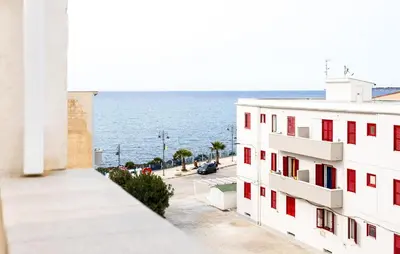 a view of the ocean from a building at Lovely Apartment In Trappeto With Wifi in Trappeto