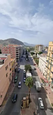 an aerial view of a street in a city at Casa Lo Re in Bagheria