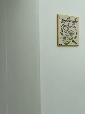 a picture on a wall with a sign on it at Amalcamo Apartments in Alcamo