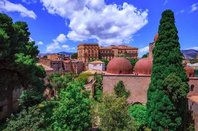 a view of a city with trees and buildings at Ai Bottonai Casa 23 in Palermo