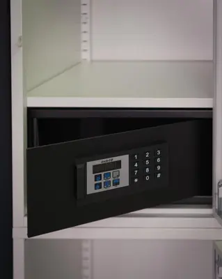 a microwave oven with its door open in a kitchen at Hostelò - Luxury Hostel in Palermo