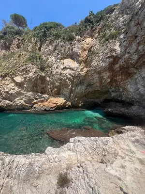 a cave in the side of a rocky mountain at Villa sole Sicily in Terrasini