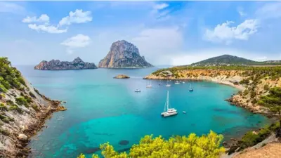 a view of a bay with boats in the water at Villa CLARA in Altavilla Milicia