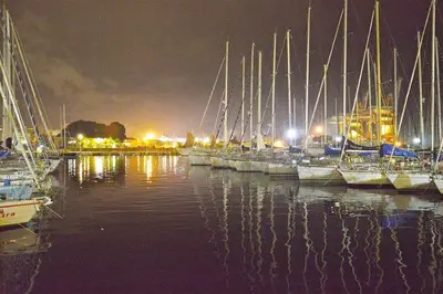 a group of sailboats docked in a harbor at night at bb45 superior holiday's house CIR 19082053C204471 in Palermo