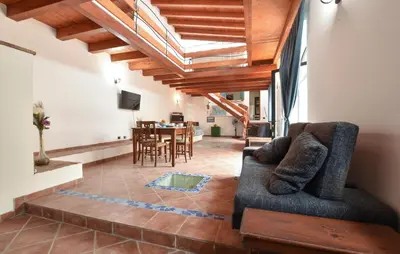 a living room with a couch and a table at Amazing Home In Trappeto With Wifi in Trappeto