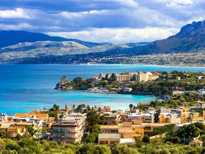 a city on the shore of a body of water at Luxury villa Taravilla with pool in Altavilla Milicia