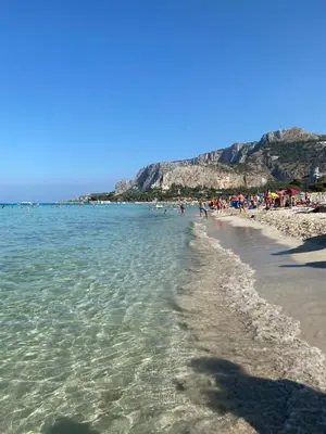a group of people on a beach with the water at A CASA DI IDA in Palermo