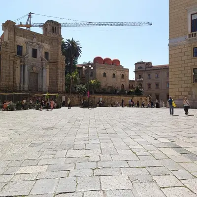 a large plaza in front of a building at [CENTRO STORICO] Casa Bellini ***** in Palermo