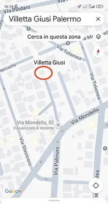 a map of the villetta guest plaza at Mondello Villetta Giusi in Mondello