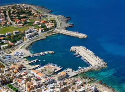 an aerial view of a harbor with a marina at Chalet Seaview by AR Group Hotels in Isola delle Femmine