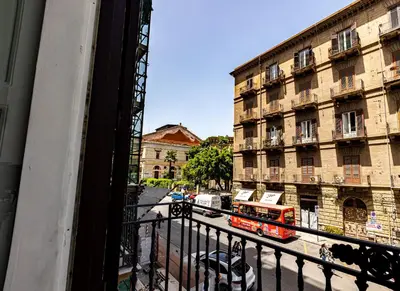 a view of a street from a balcony of a building at Amari120Suite&Spa in Palermo