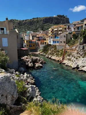 a view of a river with buildings and houses at Nela Appartament in Bagheria
