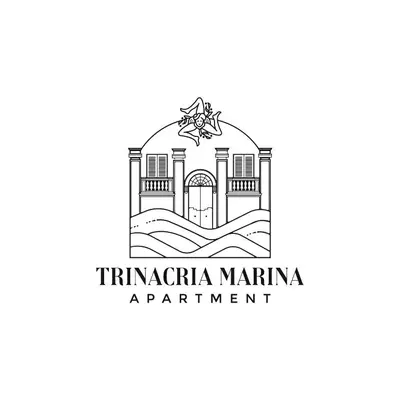 a logo for a restaurant with a representation of a building at Trinacria Marina Apartment in Palermo