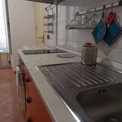 a kitchen with a sink and a stove top oven at La Casetta sul Corso in Palermo
