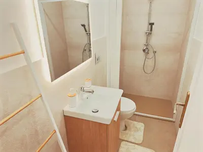 a bathroom with a sink and a shower and a toilet at Casa Vacanze Imera House in Palermo