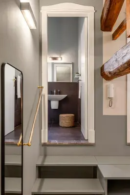 a bathroom with a toilet and a sink at Cathedral Room&Loft in Palermo