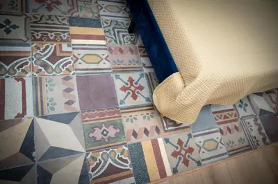 a close up of a floor with tiles on it at Casa Degli Aragonesi in Palermo