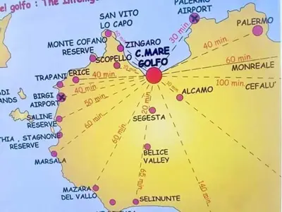 a map of ireland with the cities on it at Casa di via Sole in Castellammare del Golfo