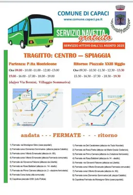 a brochure for a shuttle bus at Case D'irene in Capaci