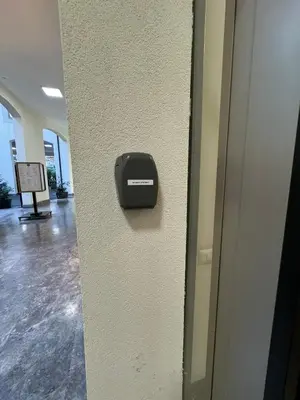 a mailbox on the side of a wall in a hallway at ArcorosaApartment Palermo Centro in Palermo