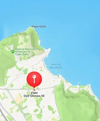 a map with a red circle on it at Finc house in Palermo