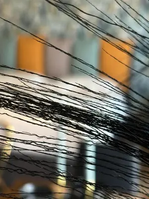 a close up of a window with power lines at Dojo idro rooms in Carini