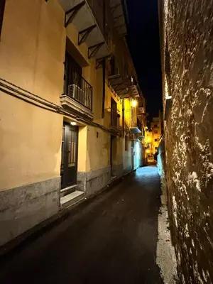 an empty street at night in an alley at Loft Cattedrale Palermo in Palermo