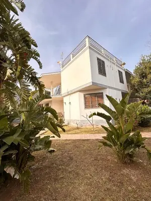a white house with plants in front of it at Villa Mia Mondello, 200m to beach, private parking in Palermo