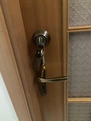 a wooden door with a lock on it at Casa Paradiso in Palazzo Adriano