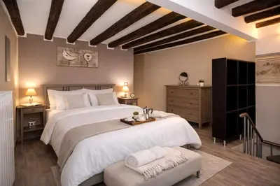 a living room with two couches and a painting on the ceiling at Le Quattro Stagioni - Apartments in Palermo