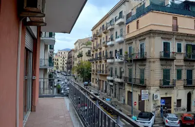 a view of a city street from a balcony at Casa Amari Bd in Palermo