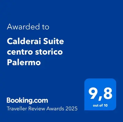 a screenshot of a cell phone with the text awarded to caledonian surf centre at Calderai Suite centro storico Palermo in Palermo