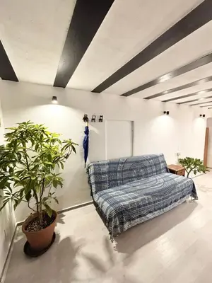 a bedroom with a bed and a potted plant at Casa Pipa in Palermo