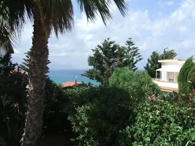 a view of the ocean from a house at Villa Aliotis in Alcamo Marina