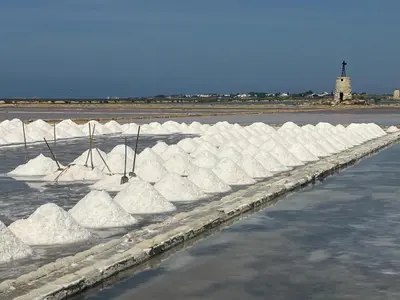 a large group of white blocks in the water at Civico 22 Casa Vacanza in Torretta