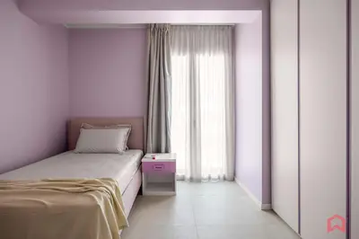 a small bedroom with a bed and a window at Brand New Villa with Private Heated Pool in Terrasini