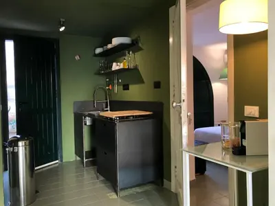 a kitchen with a sink and a counter top at Casa Mamma Bruna in San Vito lo Capo