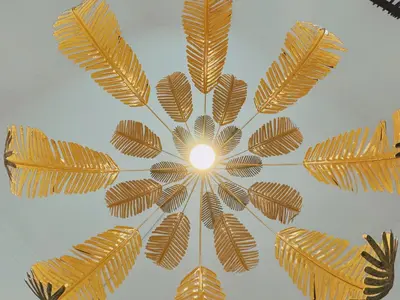 a ceiling with a bunch of leaves in the middle at Candalù - Palermo Suite in Palermo